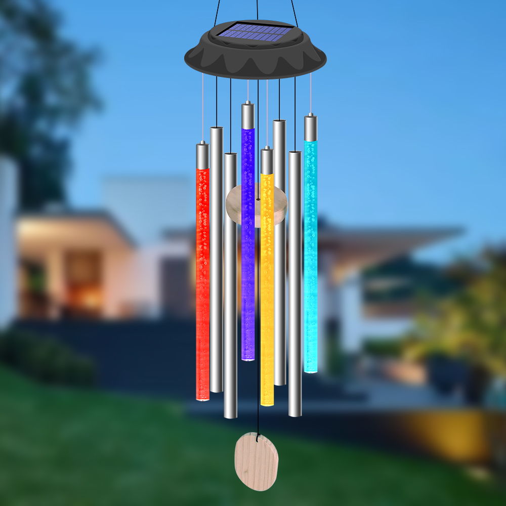Wind Chime Tubular - Lampu gantung Led tenaga surya, lampu