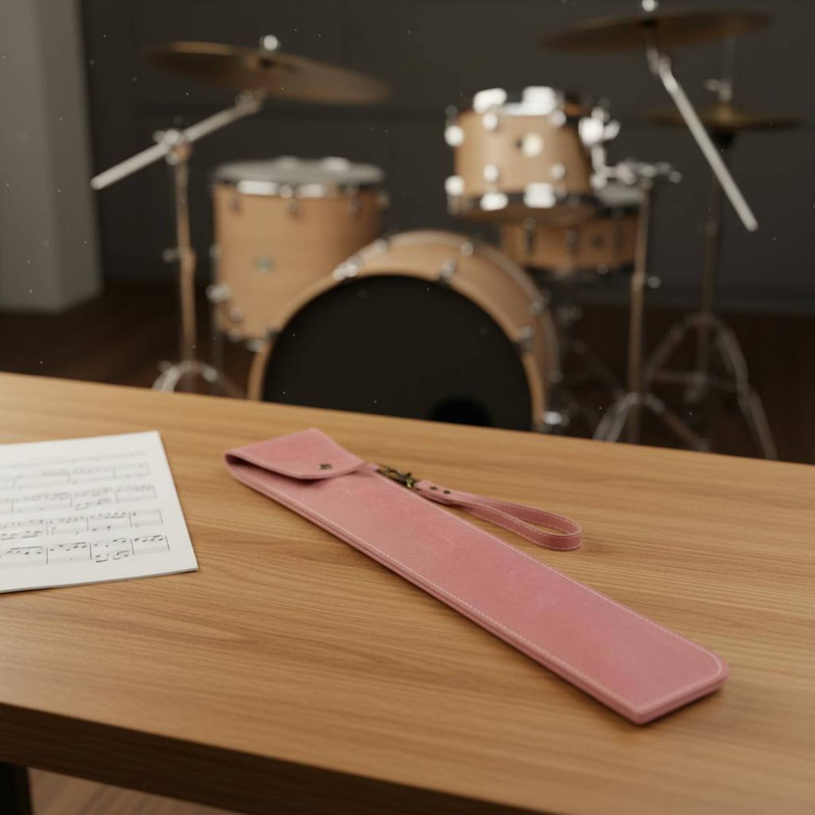 Musical Instrument Long - Tas Stik Drum Kulit PU Tahan