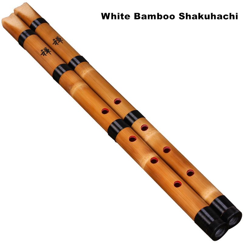 Musical Instrument Xiao - Bambu Putih Alami Buatan Tangan Shakuhachi