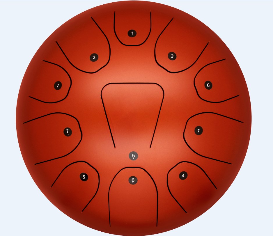 Tongue Drum Steel - Drum Tangan Mutiara 12 inci, Instrumen