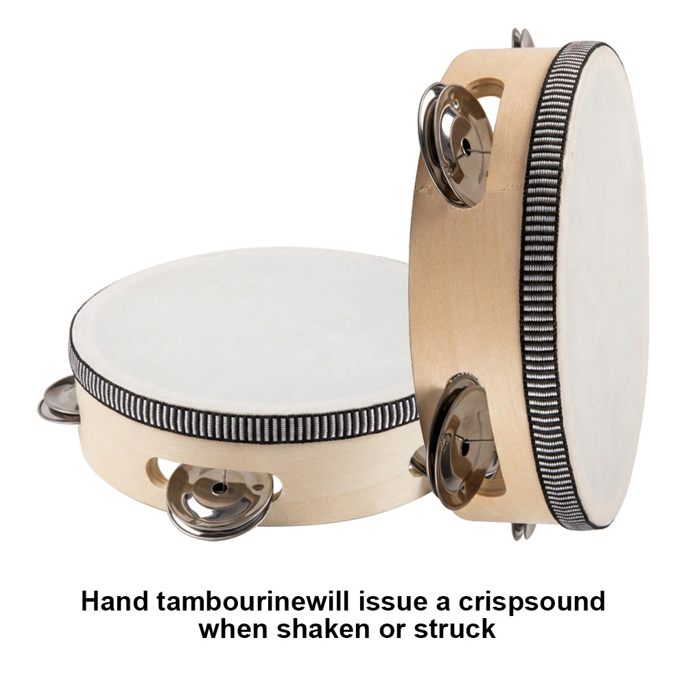 Musical Instrument Games - Drum Genggam 6 Inci, Tamborin Logam