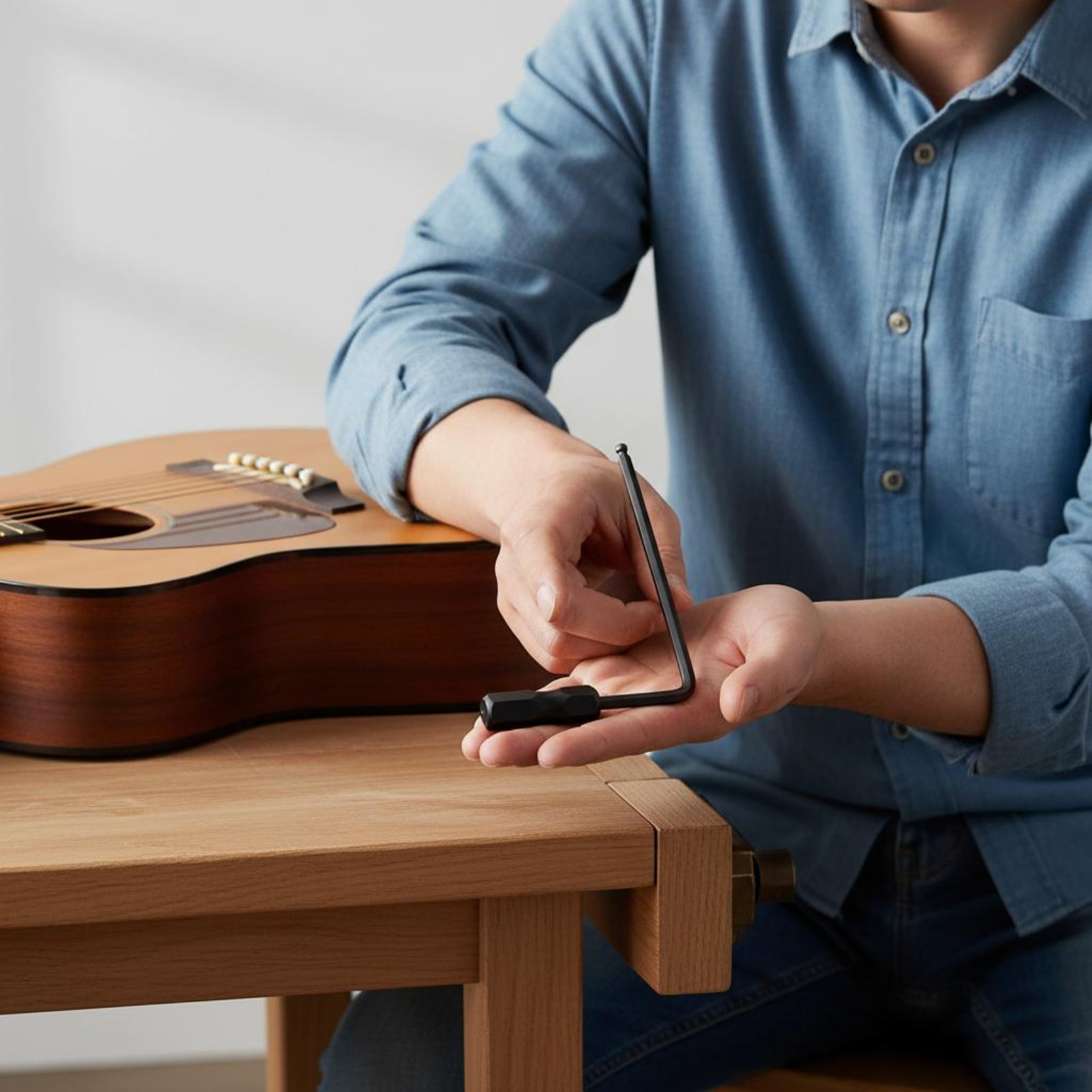 Musical Instrument Long - Kunci Pas Batang Penyangga Gitar Baja
