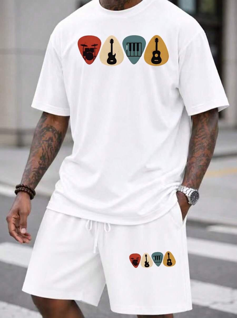Musical Instruments - Setelan Kaos dan Celana Pendek Oversize