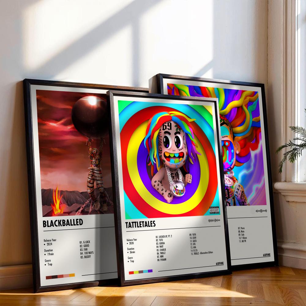 Musical Instrument Painting - 6ix9ine Poster Sampul Album Musik untuk