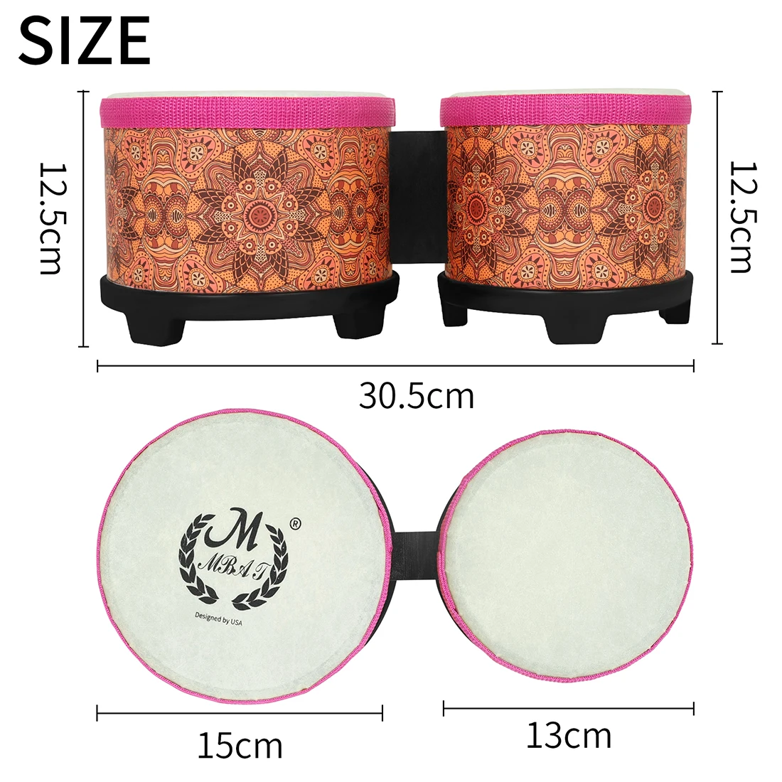 Set Drum Bongo Portabel 5+6 In - Bongo Drum Set ulasan dan harga